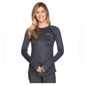 Under Armour Novelty Crew Neck Long Sleeve Running Shirt Medium Grey